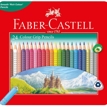 Faber-Castell Grip Colour Pencils - Tin of 24