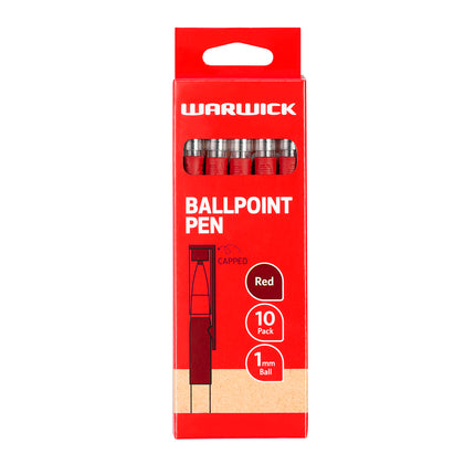 Warwick Pen Ballpoint Medium - Red Box 10