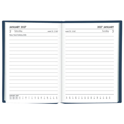 Collins Diary A7 - Day to View - Navy - 2027