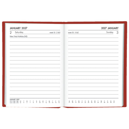 Collins Diary A7 - Day to View - Red - 2027