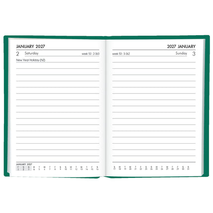 Collins Diary A7 - Day to View - Green - 2027