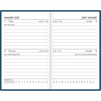 Collins Diary A7 - 2 Days to View - Navy - 2027