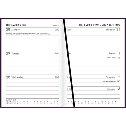 Collins Diary Rhapsody A7 - Week To View - Royal Purple - 2027