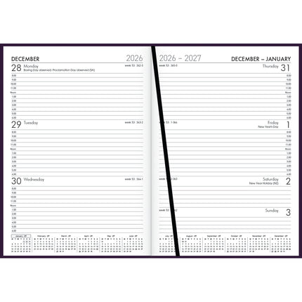 Collins Diary Rhapsody A5 - Week To View - Royal Purple - 2027