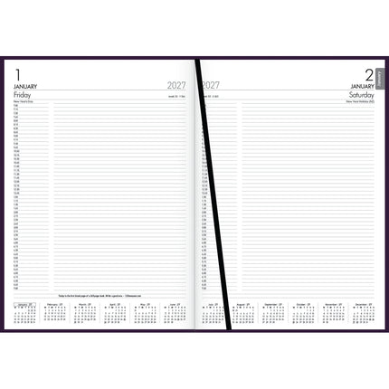 Collins Diary Rhapsody A4 - Day To View - Royal Purple - 2027