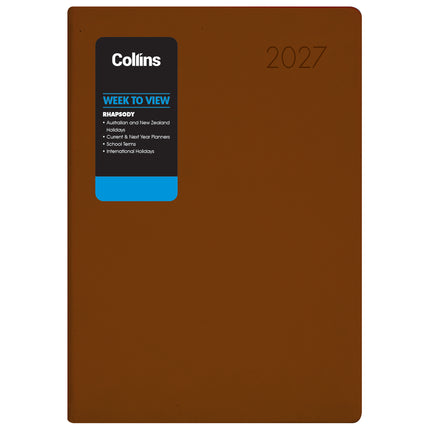 Collins Diary Rhapsody A4 - Week To View - Cappuccino - 2027