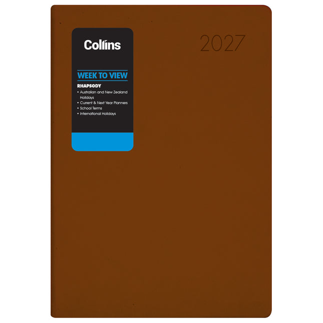 Collins Diary Rhapsody A4 - Week To View - Cappuccino - 2027