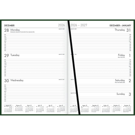 Collins Diary Rhapsody A4 - Week To View - Racing Green - 2027