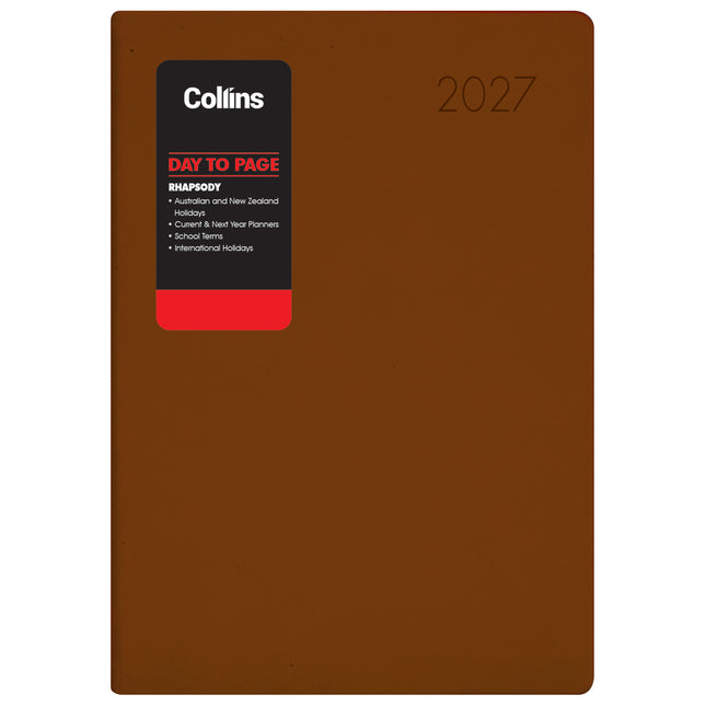 Collins Diary Rhapsody A5 - Day To View - Cappuccino - 2027