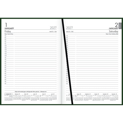 Collins Diary Rhapsody A5 - Day To View - Racing Green - 2027