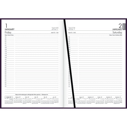 Collins Diary Rhapsody A5 - Day To View - Royal Purple - 2027