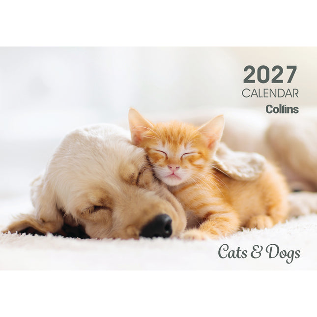 Collins Wall Calendar - A4 - Cats & Dogs - 2027