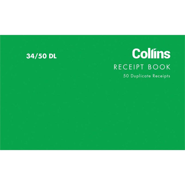 Collins Cash Receipt - 34DL - 50 Duplicate Forms - Carbon Required