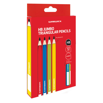 Warwick Jumbo Triangular Pencils HB - Pack of 12