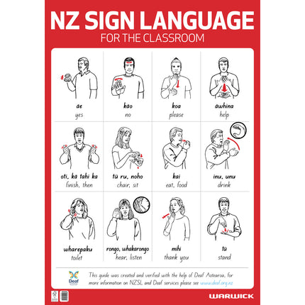 Warwick Poster NZ Sign Language