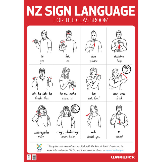 Warwick Poster NZ Sign Language