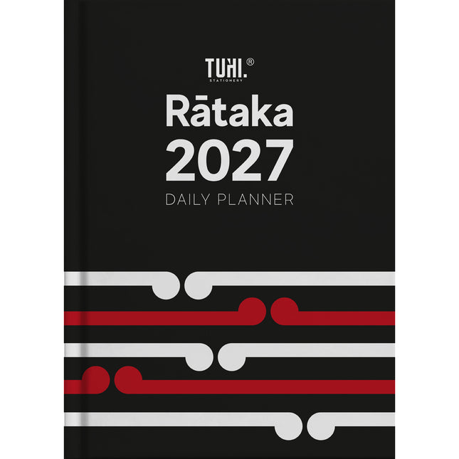 Tuhi Diary B5 - Day to View - Rataka Black Koru - 2027
