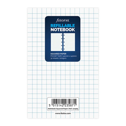 Filofax Notebook Refill - Pocket Notepaper - Squared White
