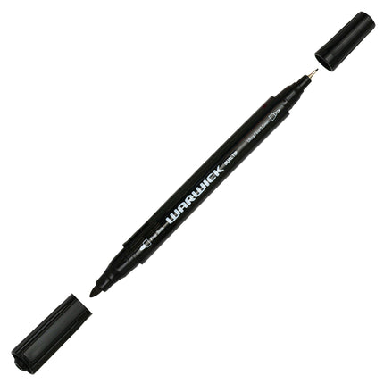 Warwick Permanent Marker - Dual Tip Fine/Ultra Fine - Black