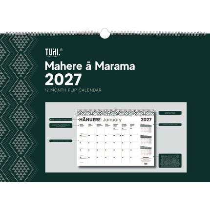 Tuhi Calendar - Month to View - Maori A2 - 2027