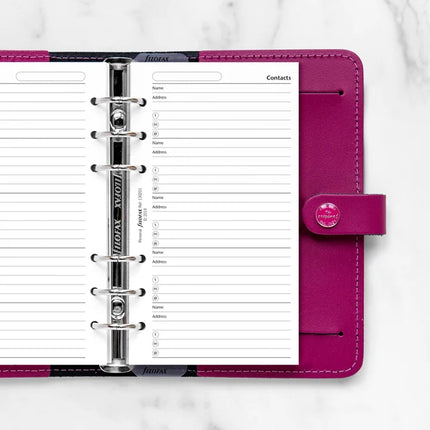 Filofax Organiser - Refill Personal - Contacts White