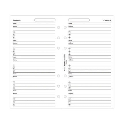 Filofax Organiser - Refill Personal - Contacts White