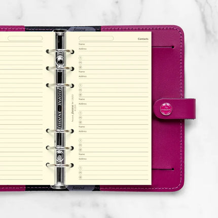 Filofax Organiser - Refill Personal - Contacts - Cotton Cream