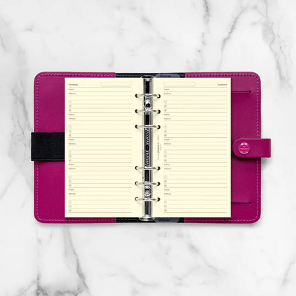 Filofax Organiser - Refill Personal - Contacts - Cotton Cream