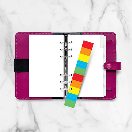 Filofax Organiser - Refill Personal - Index Blank 6 Tabs - Multi-Coloured