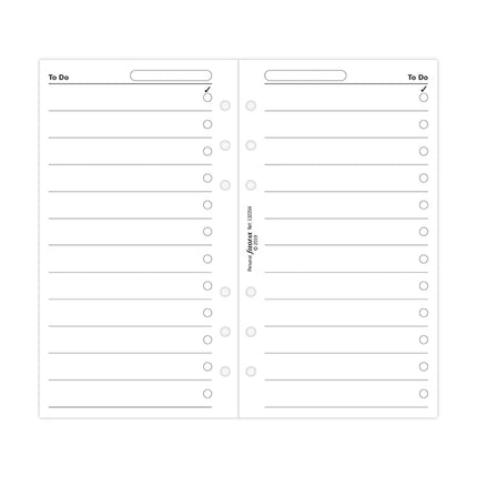 Filofax Organiser - Refill Personal - To Do Lists - White