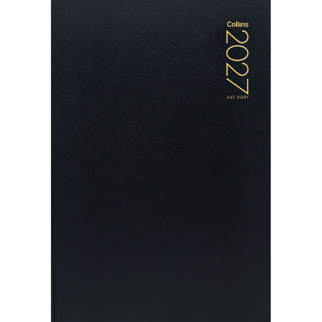 Collins Diary A4 Black - 2 Days to View - 2027