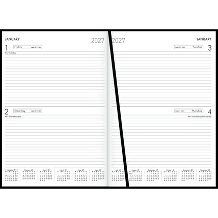 Collins Diary A4 Black - 2 Days to View - 2027