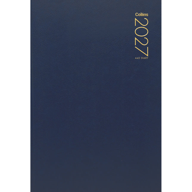Collins Diary A4 Navy - 2 Days to View - 2027