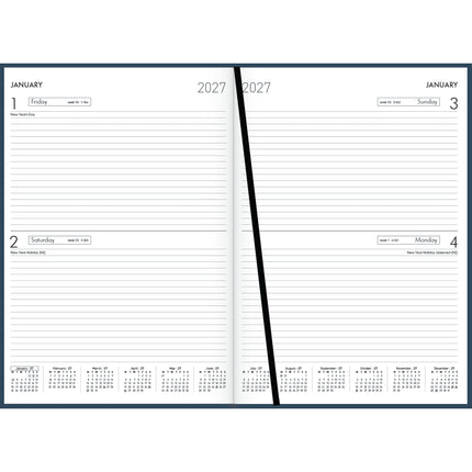 Collins Diary A4 Navy - 2 Days to View - 2027