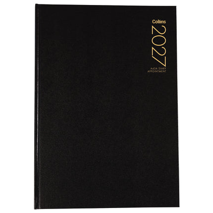 Collins Diary A4 Black - Week to View - Appointment - 2027