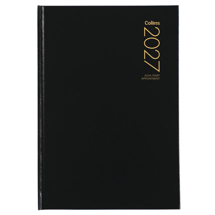 Collins Diary A5 Black Appointment - Week to View - 2027