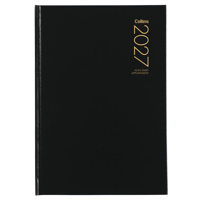 Collins Diary A5 Black Appointment - Week to View - 2027
