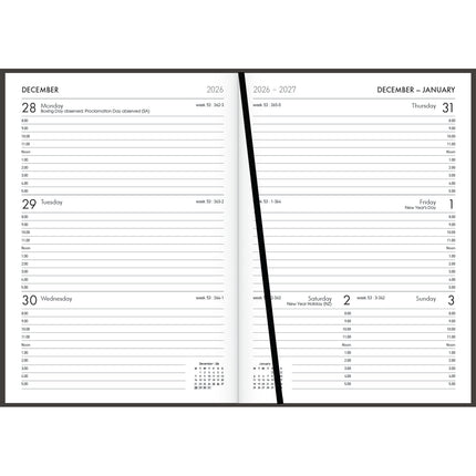 Collins Diary A5 Black Appointment - Week to View - 2027