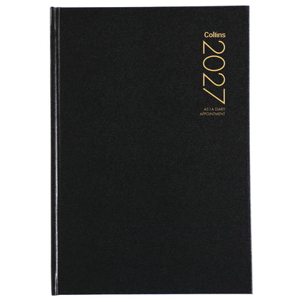Collins Diary A5 Black Appointment - Day to View - 2027