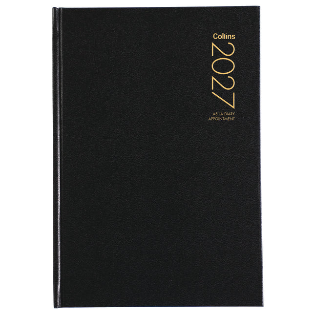 Collins Diary A5 Black Appointment - Day to View - 2027