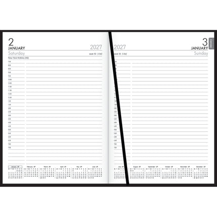 Collins Diary A5 Black Appointment - Day to View - 2027