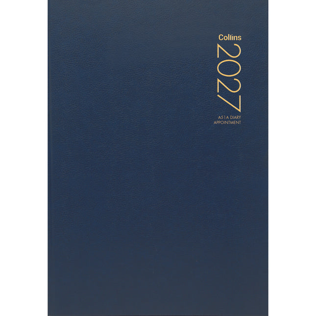 Collins Diary A5 Navy Appointment - Day to View - 2027