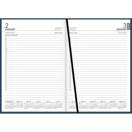 Collins Diary A5 Navy Appointment - Day to View - 2027