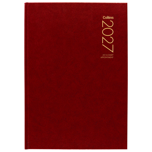 Collins Diary A5 Red Appointment - Day to View - 2027