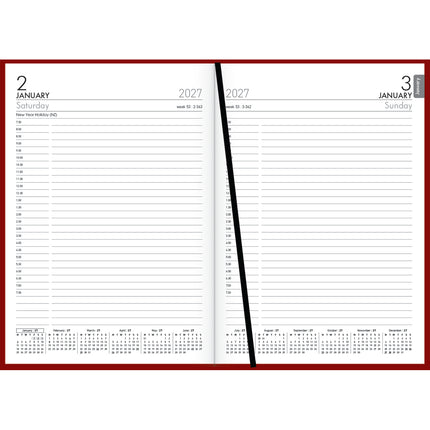 Collins Diary A5 Red Appointment - Day to View - 2027