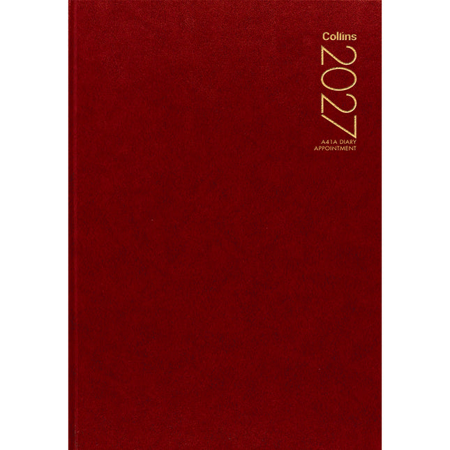 Collins Diary A4 Red - Appointment - 2027