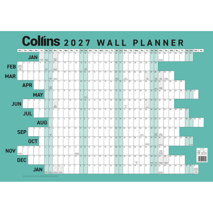 Collins Wallplanner - A2 - Unlaminated - 2027