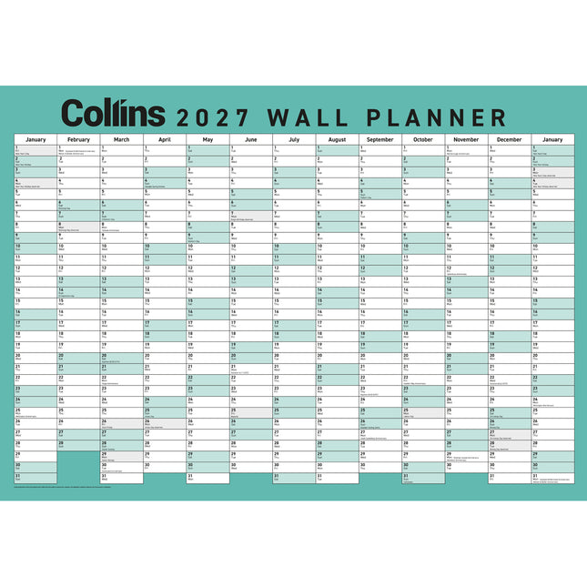 Collins Wallplanner - A2 - Unlaminated - 2027