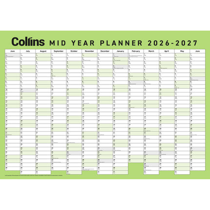 Collins Wallplanner Mid Year - 700x990 - 2026/2027