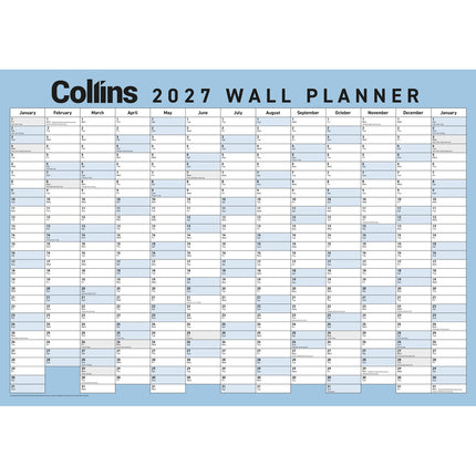 Collins Wallplanner - 700 x 990mm - Unlaminated - 2027